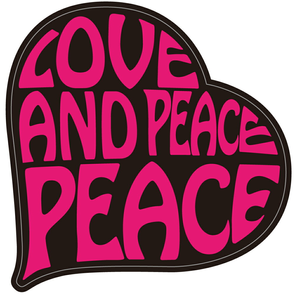 080 LOVE&PEACE!! ｜アメリカンステッカー スーツケース シール ステッカー 耐水 耐紫外線 屋外用 カリフォルニアステッカー バンパーステッカー　ハート heart