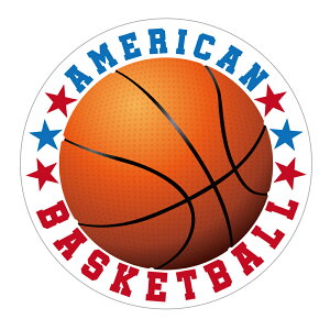 239　★AMERICAN BASKETBALL★ ｜アメリカンステッカー スーツケース シール ステッカー 耐水 耐紫外線 屋外用 カリフォルニアステッカー バンパーステッカー バスケットボール バスケ 籠球