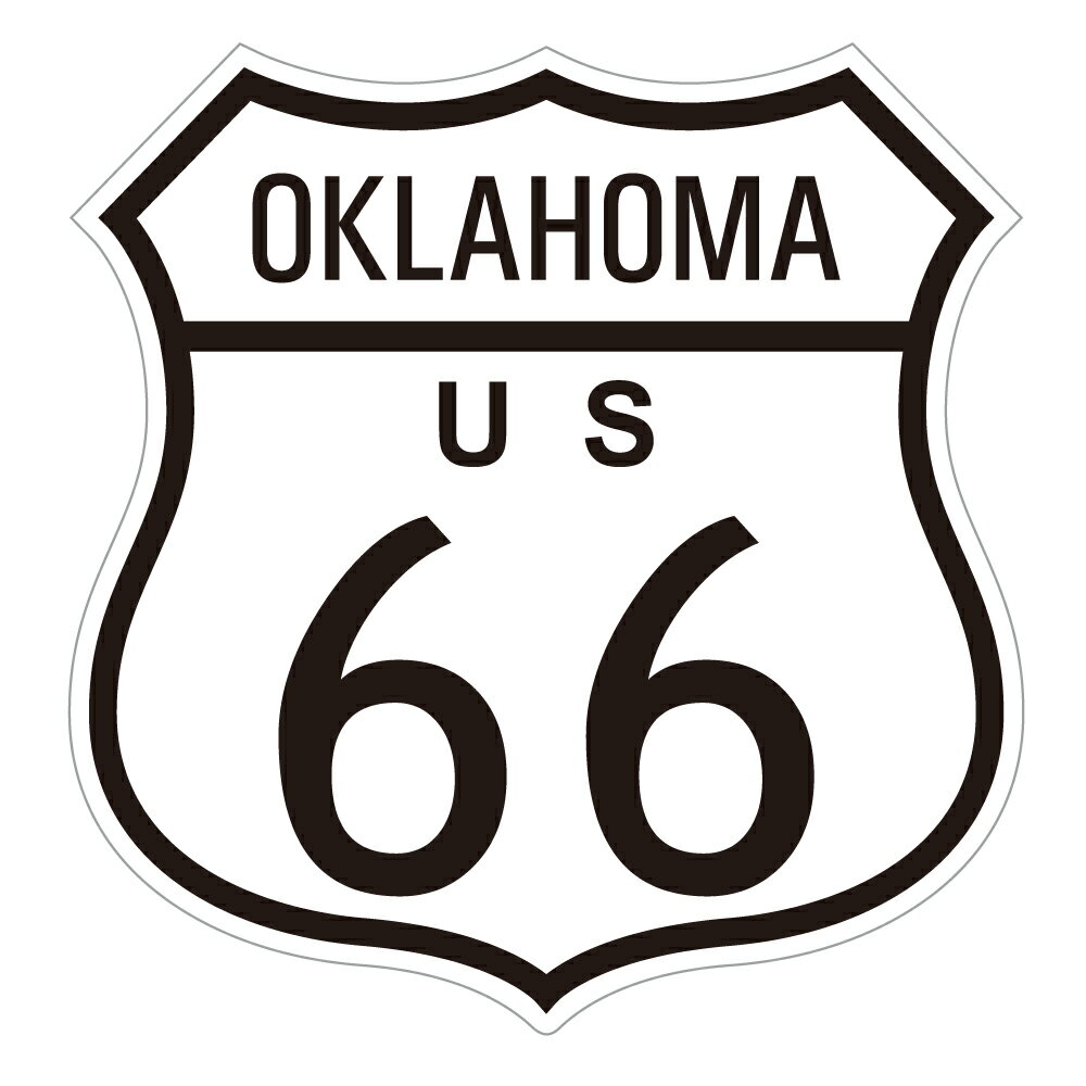 274　ルート66 オクラホマ州｜アメリカンステッカー スーツケース シール ステッカー 耐水 耐紫外線 屋外用 カリフォルニアステッカー バンパーステッカー OKLAHOMA ROUTE66 66 ロードサイン