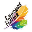 283 CALIFORNIA FETHER｜アメリカンステッカー スーツケース シール ステッカー 耐水 耐紫外線 屋外用 カリフォルニアステッカー バンパーステッカー カリフォルニアフェザー レインボー 虹色 RAINBOW