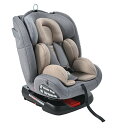 チャイルドシート 新生児 ISOFIX 0歳〜10歳 360度回転式 ジュニアシート キッズシート ロングユース 取付け簡単 自動車 カー用品 座席 軽量 出産祝い 赤ちゃん 子供 リクライニング 調節可能 洗える【カ—キ+グレー】