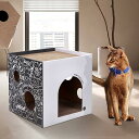 \~ 送料無料 ~/爪とぎキャットハウス 猫 爪とぎ 段ボール 猫 ベッド つめとぎ ダンボールハウス 通気 丈夫 ストレス解消 組立簡単(落書き柄)猫 爪研ぎ...