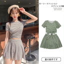 \~ 送料無料 ~/ 水着 レディース ビキニ スカート 2点セット セパレート水着 体型カバー ビスチェ風 セクシー パッド付き フレア フリル おしゃれ か...