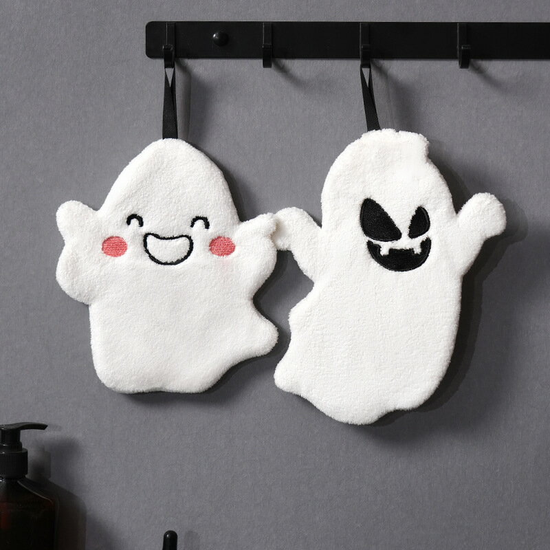 【送料無料】ゴーストハンドタオル - 超柔らかく高吸収性、ハロウィンデコ&ギフトに最適、キッチン/バスルーム用、2枚セット、モダンニットデザイン、ハロウィンデコレーション