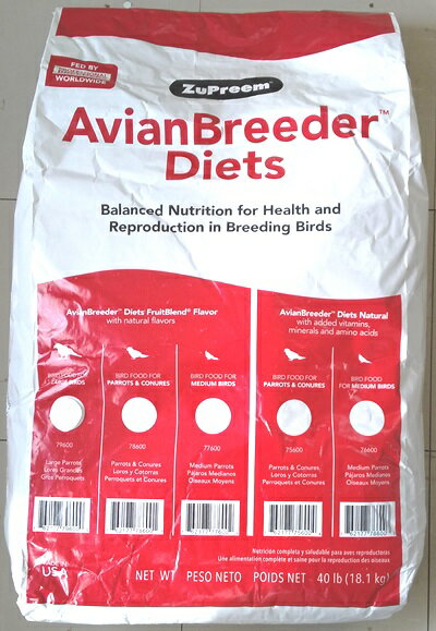 【ズプリーム】AvianBreeding Formula　ナチュラルブレンド　ブリーダータイプ　ML　18．1kg