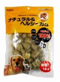 【ペットプロ】ナチュラル＆ヘルシーガム　骨型ミニ　18本