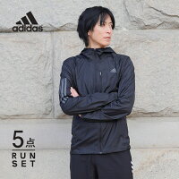 アディダス ランニングウェア メンズ セット 5点 ジャケット 半袖Tシャツ パンツ タイツ ソックス adidas 初心者 マラソン おしゃれ 上下 男性 ジョギング スポーツ ウォーキング フィットネス 靴下 冬