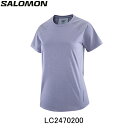 【10%OFFクーポン発行中!】サロモン SALOMON OUTLINE BLUE GRANITE アウトライン ランニングTシャツ 半袖 ウィメンズ レディー...