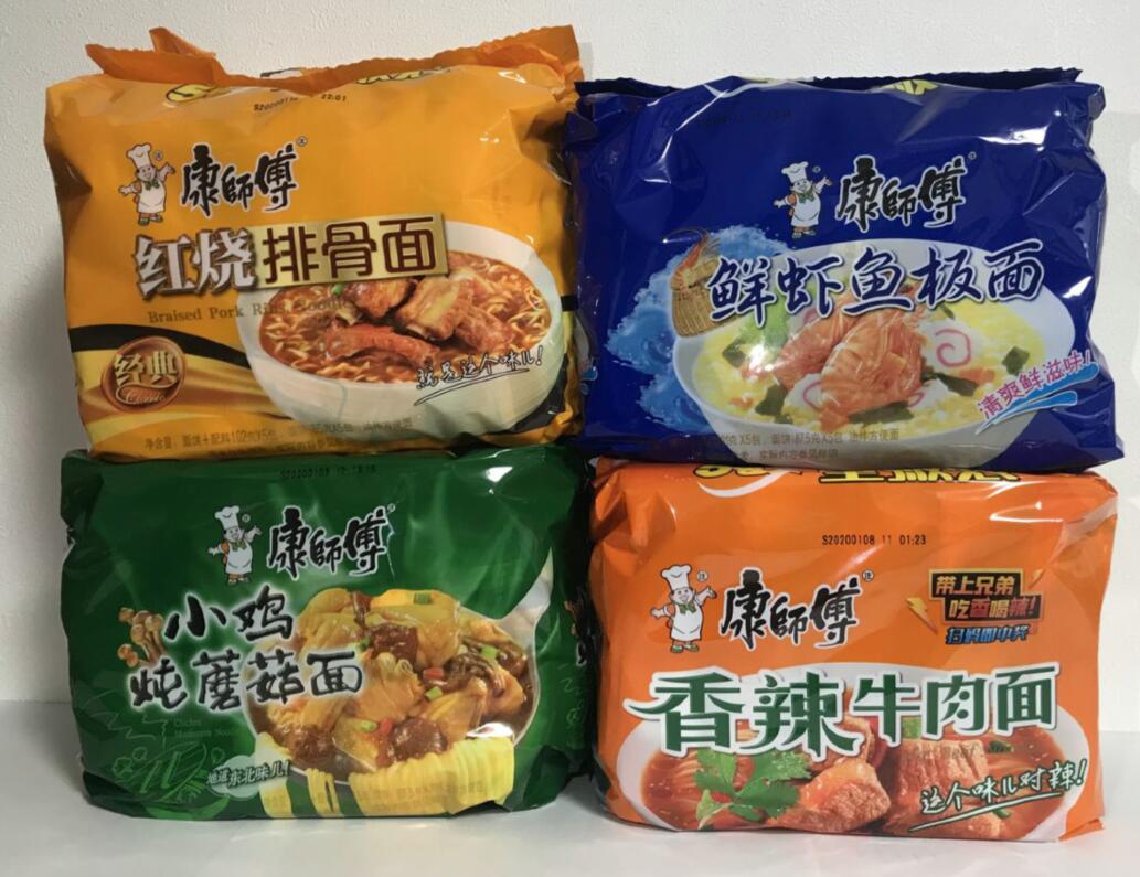 大人気康師傅面【4点セット】「香辣牛肉面」「鮮蝦魚板面」「小鳥椎茸面」「葱香排骨面」口味指定不可 お任せる 4点セット