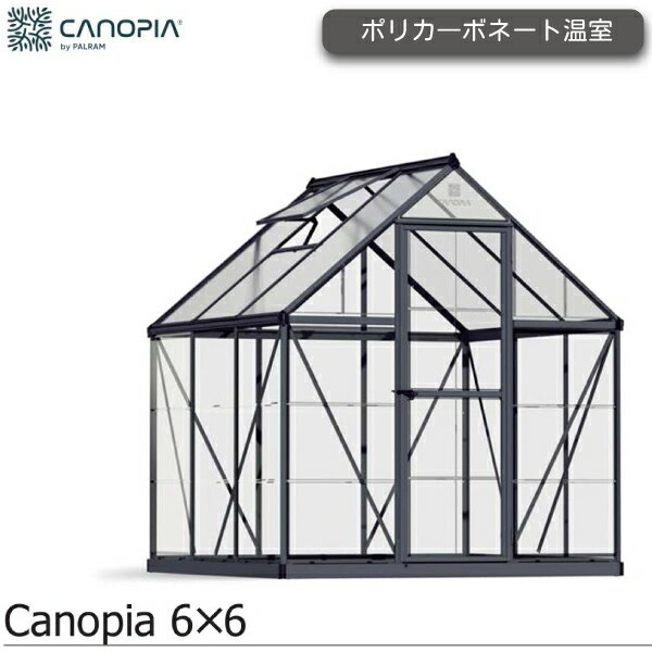 【メーカー直送】ポリカーボネート温室　グリーンハウス【6×6】パムラム社　カノピア　キャノピア　CanopiaHybrid　ハイブリッド組立式　温室　ガーデン　園芸　ガーデニング