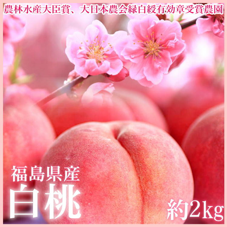 福島県 桃 約2kg(8〜12入り) 特秀品 はつひめ 暁星 あかつき まどか 7月上旬から発送開始 贈答用 もも ピーチ お中元 送料無料　早生〜中期種のサムネイル