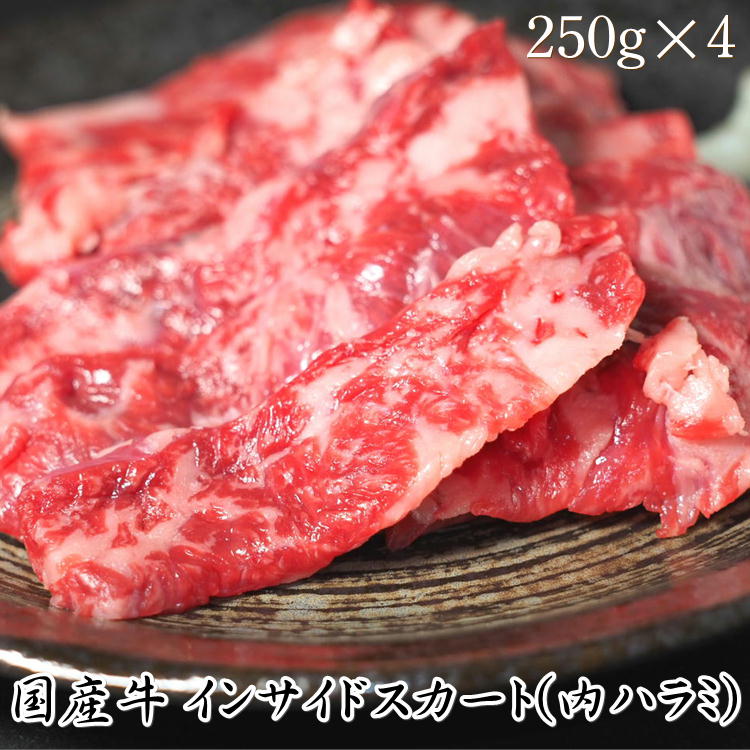 国産牛 インサイドスカート 内ハラミ バラ 国産 1kg 250g 4 g 霜降り はらみ 牛 焼肉焼き肉 味なし キャンプ バーベキュー BBQ 自宅 家庭 お祝い お歳暮 お中元