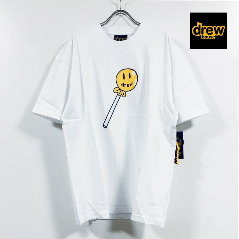 drew house ドリューハウス LOLLIPOP TEE 半袖 Tシャツ ユニセックス  オーバーサイズ 海外 スマイル ブランド ロゴ ワンポイント プリント ストリート ヒップホップ スケーター レディース USサイズ