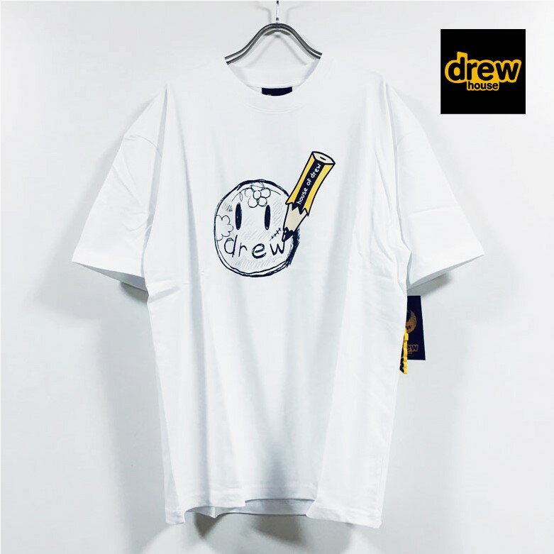 drew house ドリューハウス SKETCH TEE 半袖 Tシャツ ユニセックス  オーバーサイズ 海外 プリント ビッグシルエット トップス ストリート ヒップホップ スケーター スマイル メンズライク 大きめ ブランド ロゴ ワンポイント レディース USサイズ