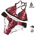 ボルコム VOLCOM ビキニ パイソン柄 水着 上下セット レディース URBAN TRIBE HALTER & MODEST OS5P3003 ホルターネック パット入り 夏 海 プール サーフィン ダンス 衣装 フェス 野外 激安 プチプラ