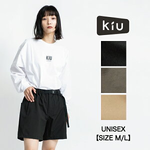 【ポイント2倍】kiu k205 ウォータープルーフ ユーティリティショーツ ユニセックス M/L｜WP UTILITY SHORTS 短パン ハーフパンツ パンツ 撥水 防水 シームテープ ストレッチ素材 サイドポケット バックポケット ロゴポイント　 女性 レディース キャンプ