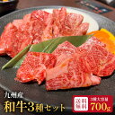 【送料無料】 国産和牛3種食べ比べセット 熊本県産 合計700g カルビ ロース 切り落とし 国産 冷凍 ギフト 贅沢 大容量 BBQ バーベキュー 焼肉 お取...