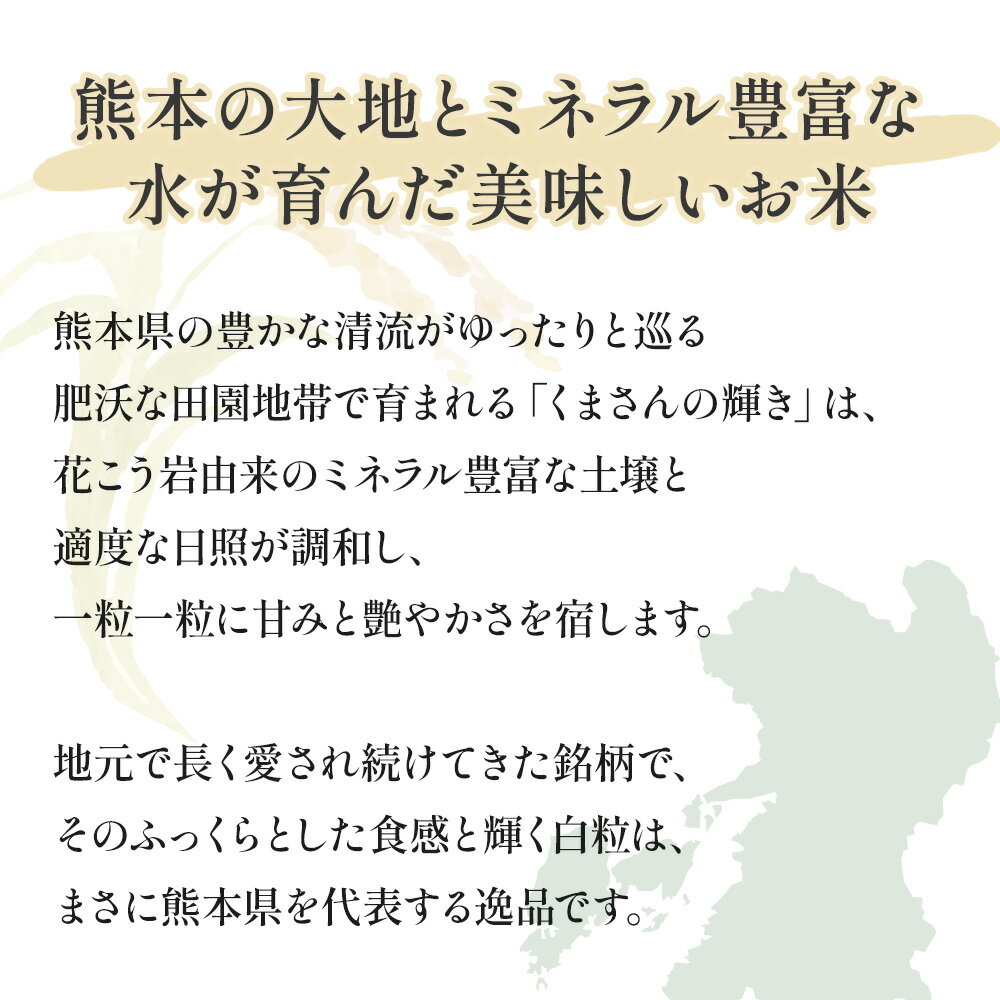 迷ったらこれ！オススメ商品 熊本県産米 くまさんの輝き 県産米5kg 熊本産ひのひかりで、暑い夏も美味しく食卓を彩ろう。 高級米ギフトにおすすめ　【新米】【令和7年度産】【送料無料】熊本県産米くまさんの輝き 10kg 5kg×2袋 ギフトに最適！ お米 精米 おにぎり お祝い プレゼント ギフト 贈り物 仕送り 九州 敬老の日 お中元 お歳暮 お礼 美味しい お米 お弁当 のし対応 ごはん ブランド米 お取り寄せ 【のし対応】