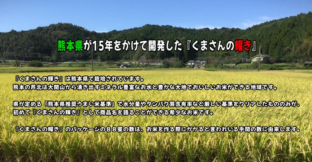 15年の年月をかけて熊本が生み出した冷めても美味しいお米。水を多めに入れ炊き上げても1粒ずつしっかりもっちり美味しい。できたて、冷やご飯、一線を画すお米です。　令和7年産 新米白米2キロ 5キロ 10キロ 15キロ 20キロ 熊本県産くまさんの輝き最高級米【特Sランク】新鮮発送日に精米2kg 5kg 10kg 15kg 20kg お米 ギフト お祝い お中元 お歳暮冷蔵庫に収納しやすい5kgパッケージさらにコンパクト2kgパッケージ