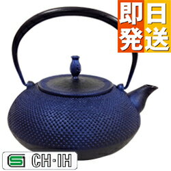IH対応(100V・200V) 南部鉄瓶 平丸アラレ(ルリ色)1.2L【南部鉄器 南部鉄瓶 鉄分補給 急須 鉄瓶兼用急須 ih 創業嘉永元年 宝生堂 直火 直火 日本製 国産】【NT1】