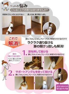 ペットドア わん にゃんフリーパス 【 引き戸 犬 猫 ペットドア 犬用ドア 猫用ドア 冷暖房対策 ペット 通り抜け 取付ペットドア 犬猫出入り口 わん・にゃん フリーパス】