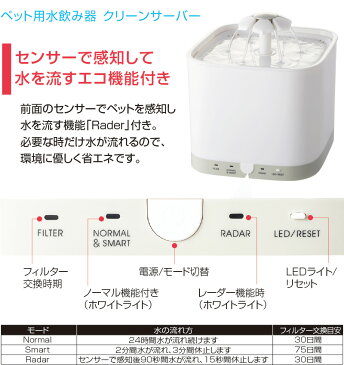 自動給水器 ペット用 犬 猫 クリーンサーバー 【 ペット 水飲み 水やり ペット給水器 水飲み器 循環式給水器 水 ペット 綺麗 自動 給水器 水器 ウォーターボウル ウォーター 静音 犬用 猫用 CS-2L】
