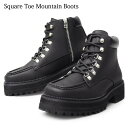 SQUARE TOE MOUNTAIN BOOTS ブーツ メンズ ショートブーツ メンズブーツ マウンテンブーツ 合成皮革 合皮 フェイクレザー スクエアトゥ...