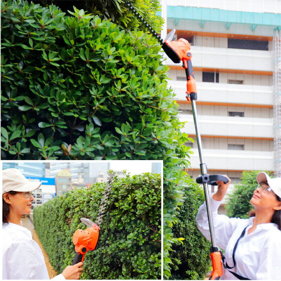 【10 OFFクーポン付き！5/21 12:59まで】ファミラ 充電式 2WAY 生垣 草刈り バリカン 草刈機 電動芝生バリカン 芝生バリカン 草刈り機 草刈機 バリカン 生垣 剪定 高枝 植木 垣根 植込み 植木 ポールバリカン 軽量バリカン 高枝切りバサミ 高枝バサミ