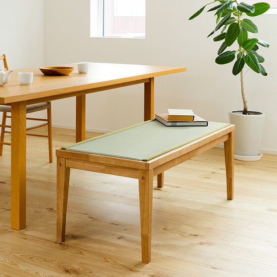 高さを変えられる 天然木畳ベンチ 120cm幅 い草 畳 高さ調節 フローリングタタミ 高床式 ベンチ 椅子 ..