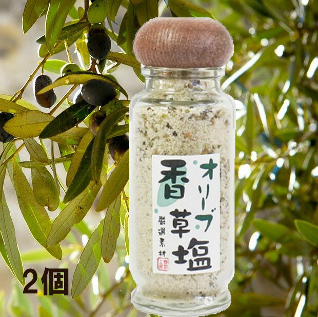 2個セット オリーブ香草塩 ビン入 50g ハーブソルト オリーブ塩 調味塩 岩塩 天ぷら塩 おむすび塩 セット オリーブ 葉 お得 調味料 オリーブ葉 香草 ハーブ 谷元商会 パスタ サラダ 鶏・豚・牛肉・鮮魚ソテー おうちごはん プチギフト 粗品 母の日 父の日 送料無料