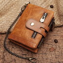 本革 二つ折り財布 メンズ レディース RFID スキミング防止 二つ折り 財布 レザー ウォレット カード14枚収納 大容量 盗難防止 チェーン付き コインケース 柔らかい 札入れ カード入れ 小銭入れ 丈夫 コンパクト おしゃれ 人気 プレゼント スタイリッシュ 折りたたみ財布