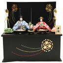 雛人形 収納飾り 夢雛 道翠 芥子 親王 金襴ブルー×レッド 金銅桜収納 2024-yg097 幅51cm 収納飾 2人 ひな人形 お雛様 桃の節句 節句 お祝...
