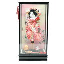 羽子板 ケース飾り 紬 17号 縮緬 高さ67cm 黒塗りケース (2024-ys134) ケース入り お正月飾り 初節句 お祝い