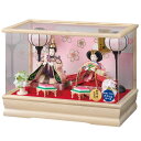 雛人形 ケース飾り 姫華 豆 親王飾り 幅42cm 栓欅 アクリルケース 電気入雪洞付 f5-10 ケース入り ひな人形