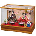 雛人形 ケース飾り 姫華 豆 親王飾り 幅42cm 栓欅 アクリルケース 電気入雪洞付 f5-11 ケース入り ひな人形