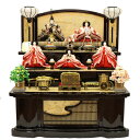 雛人形 段飾り 京極 七番/大三五 五人 花梨塗り金彩桂橋屏風 2025-tg063 幅106cm 三段飾り 5人 ひな人形 お雛様 桃の節句 節句 お祝い イ...