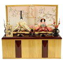 雛人形 収納飾り 花鈴〜かりん 小出松寿 京十一番 親王 京刺繍 京桜ピンクぼかし屏風 2025-tg114 幅60cm 親王収納 2人 ひな人形 お雛様 桃の...