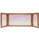 アウトレット品 雛人形屏風単品 13号舞桜屏風 ケヤキ艶金彩吉野桜袖ピンクE 21ya1113 飾り幅目安90〜100cm (A-119sb) インテリア ディ...