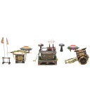 アウトレット品 雛道具お道具セット 六品 40号 六点セット 古代塗料理付 木製(桐) 3段飾り用 飾り幅120cm (22a-ya-1945) インテリア デ...