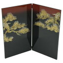 アウトレット品 屏風 屏風のみ 10号 金松二曲屏風 赤ボカシ 幅40~45cm (23a-ya-0178) インテリア ディスプレイ 見切処分品