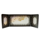 アウトレット品 屏風 屏風のみ 12号 三曲屏風 格子 茶塗り 幅95~100cm (23a-ya-0225) インテリア ディスプレイ 見切処分品|詳細画像