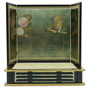 アウトレット品 五月人形 屏風台 台屏風セット 平台ブロンズ竜虎絵屏風セット 幅51cm (23a-ya-0741) インテリア ディスプレイ 見切処分品