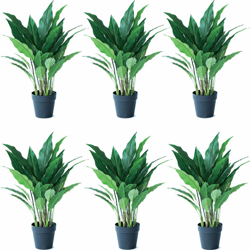 スパティフィラム 人工観葉植物 スパティフィラム ポット 60（6個入り）992580 観葉植物 （代引き不可） インテリア フェイクグリーン 造花POT INDOOR （p28）