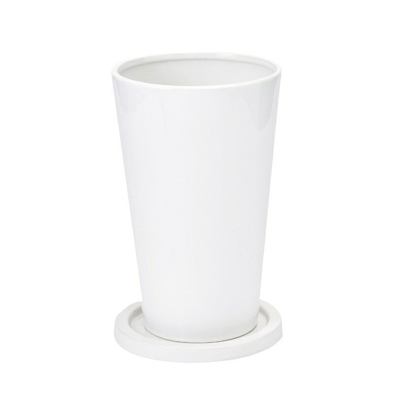 インテリア ポット プランターラウンド 28 ホワイト(1個入り)高さ28cm （P212-ch55l) （代引き不可） プランター ディスプレイ