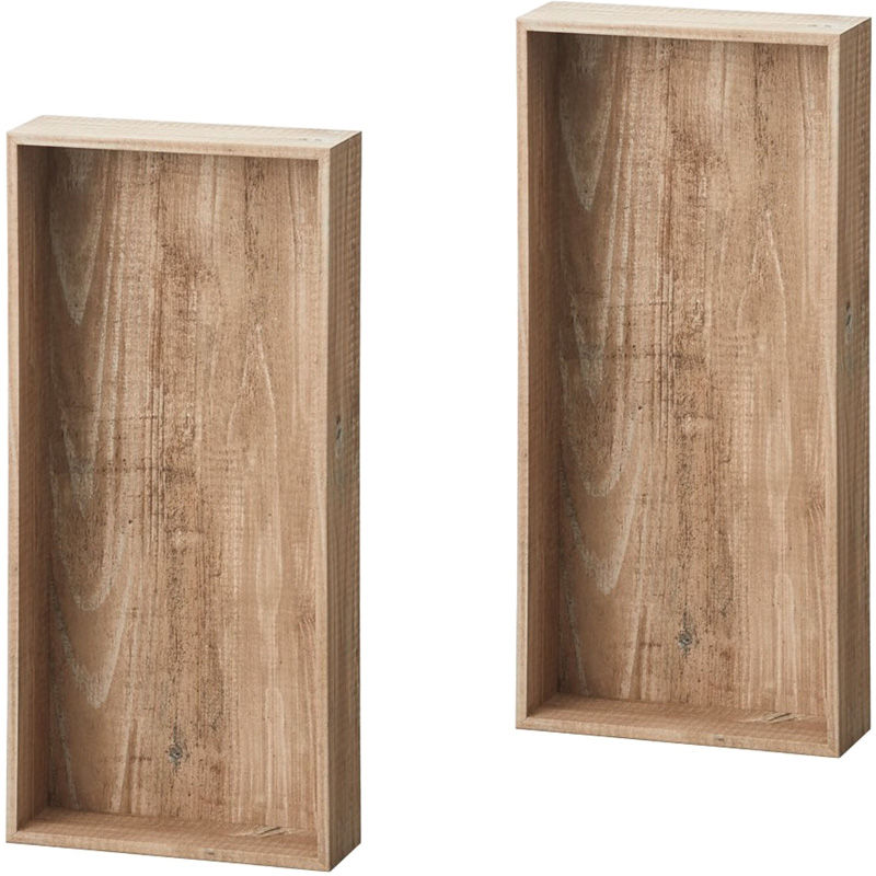 花瓶 フラワーベース Frame Shabby wood frame II シャビーウッドフレーム ash brown （2個入り） [680-058-210] [p177] MDF （代引き不可） インテリア ディスプレイ