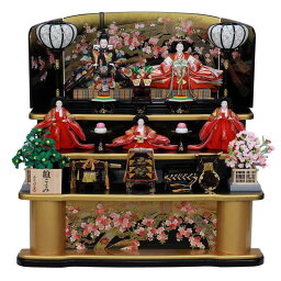 雛人形 五人 三段飾り 雛ごよみ 熨斗目桜屏風 幅102cm （4K15GP003） 5人 ひな人形