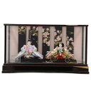 雛人形 親王ケース入り 小出松寿 熊倉謹製頭 京十一番 スワロフスキー light blue hn235 hs447 幅64cm 逸品ケース 2人 (24hin...