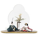 雛人形 親王平飾り 田村芙紗彦 京十二番 SenSen 緑×エンジ hn405 hs748 幅60cm モニュメントHANAMADO MIROKU茶 2人 (2...