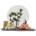 雛人形 木目込み 親王平飾り 真多呂 古今人形 寛永雛 伝統的工芸品 hn250 hs780 幅60cm モニュメント丸窓MATU MIROKU黒 2人 (24...
