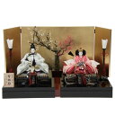 雛人形 親王平飾り 三世 望月紀彦 有職雛 京十一番 正絹 hn345 hs928 幅60cm 彩美箔セット 小 2人 (24hina-ya-to0944) ひ...
